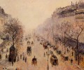 モンマルトル大通り 朝の日差しと霧 1897年 カミーユ・ピサロ パリ